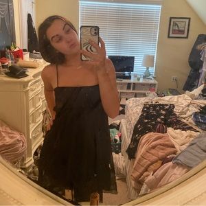 LUCY IN THE SKY BLACK FLOWY BABYDOLL DRESS 🖤